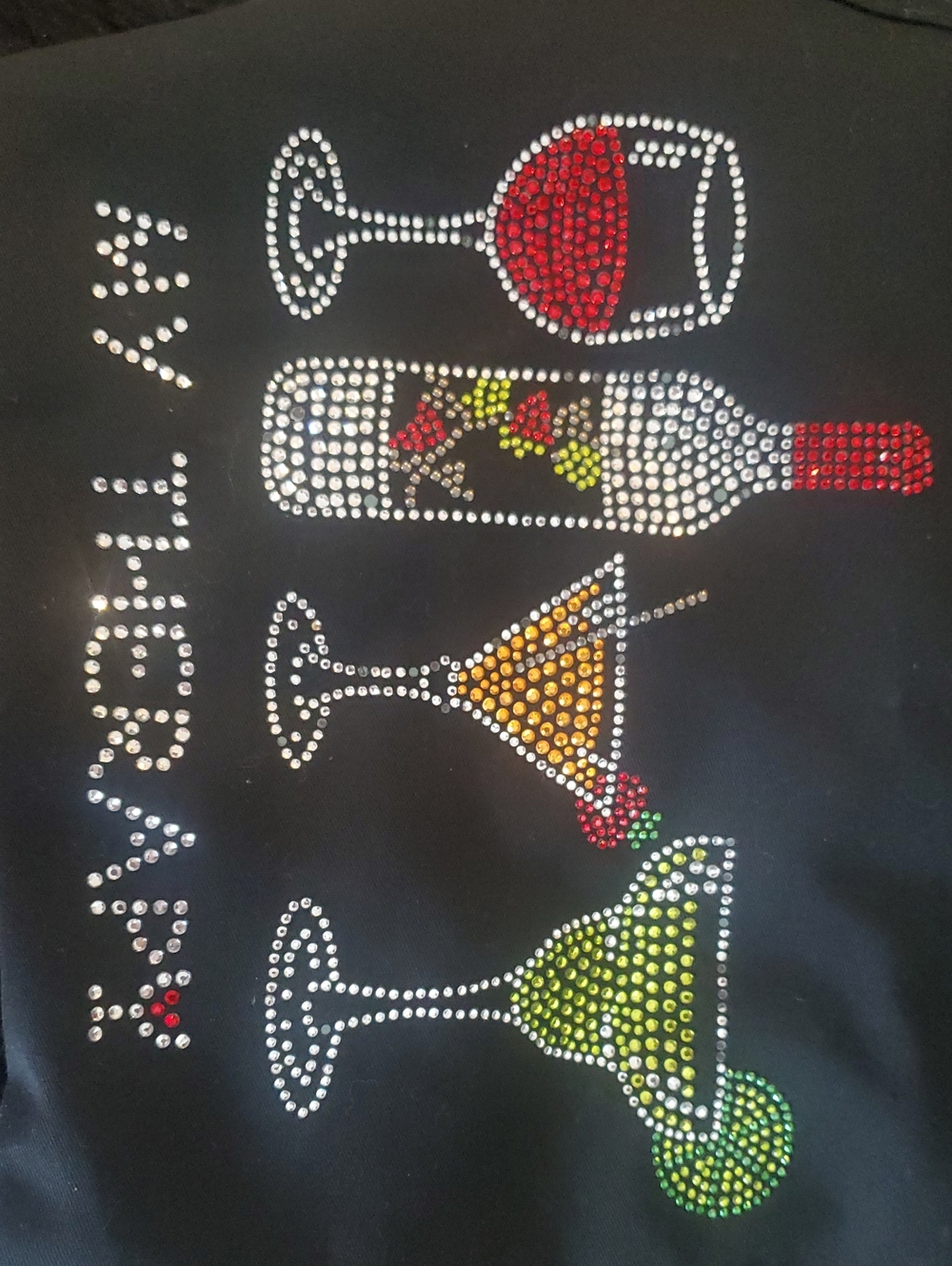 Black "My Therapy" Embellished Cocktail Apron